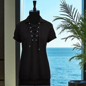 NWT Polo by Ralph Lauren Lace-Up Boyfriend Polo Top